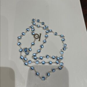 Designer brand Gluten ONE Elegant sterling Silver and Blue Gemstone Necklace